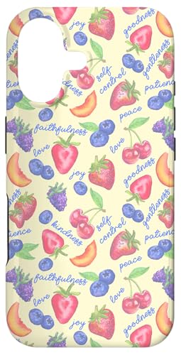 Fruits of The Spirit Bible Scripture Butter Yellow Cherry Case for iPhone 17