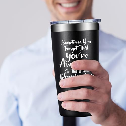Grifarny Valentines Day Gifts for Him - Birthday Thank You Gift for Men - Inspirational, Christmas Gifts for Best Friends Male, Coworker, Son, Boss - Sometimes You Forget You're Awesome Tumbler 20oz