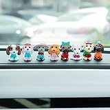 YGMONER 8Pcs Mini Dog Figurines Car Dashboard Decorations Cute Car Interior Decor Cake Toppers (Dog)