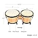 MUSICUBE Bongo Drum Set with Tuning Wrench Professional Wooden Percussion Instrument for Beginner Adults Kids (Natural Skin)