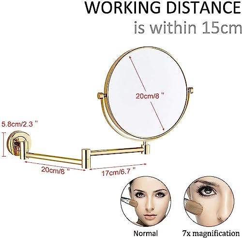 Miroir de rasage extensible mural double face grossissant en laiton - 3