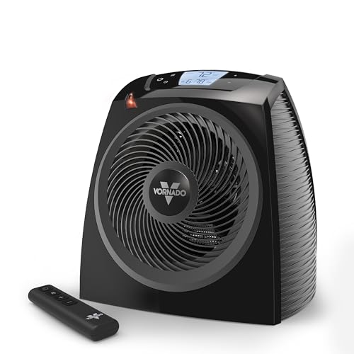 Vornado TAVH10 (2025) Space Heater with Remote for Home, Fan Only Option, Digital Display with Adjustable Thermostat, Advanced Safety Features, Timer, Auto Climate Control, Heater for Bedroom, Black