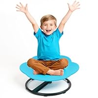Panana Kids Swivel Chair, 360° Spinning Seat with Round Base, Sensory Balance Toys for Children, Indoor Recreational Seating,Cross-Legged Design for Children (Blue)