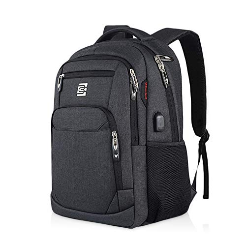 FANDARE Mochila Antirrobo Impermeable Mochila para Porttil de hasta 15.6 Multiusos Mochilas Escolares con Puerto de Carga USB para Diario Negocio Trabajo Unisexo Viaje Bolsas Escolares Negro