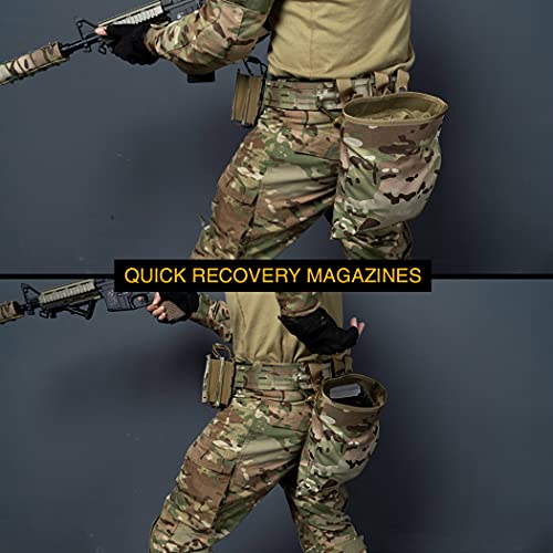 Idogear Molle Dump Pouch Tactical Mag Recovery Pouch Drawstring Magazine Recycling Pouch Airsoft Hunting Gear (A:multicam) #TOP5