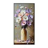 Diamond Painting Adultos Niños, 5D Diamond Painting Flores Florero Manualidades Adultos Pintura Diamante Kit Completo, Juego de Punto de Cruz Cuadros Decoracion Salon Modernos, Regalo 70x140cm O-357