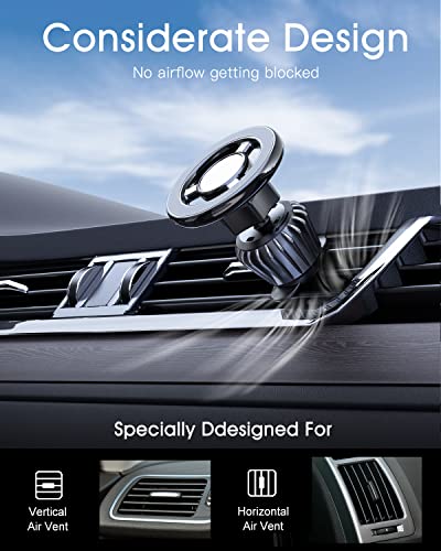 Fqsh For Magsafe Magnetic Phone Holder Car Mount [With 2 Metal Rings], Phone Mount Holder Magnetic For Car Vent Fit For Iphone 14 13 12 Pro Max Plus Mini & All Phones, Fit For Iphone Car Holder Mount #TOP4