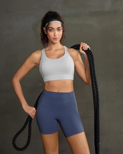 Image of RUNNING GIRL Sports Bra for Women High Support,Strappy Running Supportive High Impact Sports Bras with Sewn in Pads