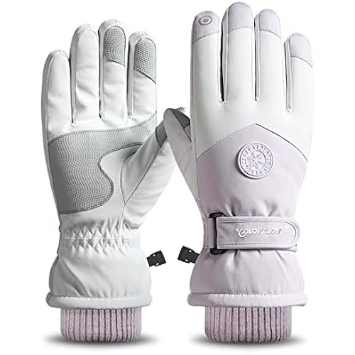 JJZS Winter Ski Snow Gloves for Men, Women, Youth | Touchscreen & Waterproof Cold Weather Hand Warming Gloves Winter Work Gloves