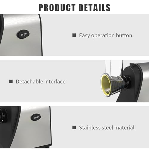 Vegetables Slicer, 1000W Electric Cheese Grater, detachable attachments and easy to clean, One-Touch Control with 5 Sets Stainless Steel of Blades for Veggies, Shredded Carrot, Zucchini - Image 7