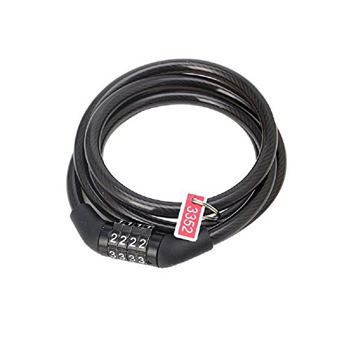 Bike Cable Basic Self Coiling Resettable Combination Cable Bike Locks With Complimentary Mounting Bracket