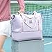 Travel Duffel Bag,Large Sports Tote Gym Bag,Waterproof Weekender Carry On Overnight Bags for Women with Trolley Sleeve,Expandable luggage Bag,Purple