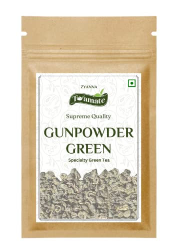 Zyanna Gunpowder Green Tea-Premium Rolled Green Tea-100% Natural Loose Leaf-Rich in Antioxidants, Healthy Heart, Weightloss (GunGreen-100gm)
