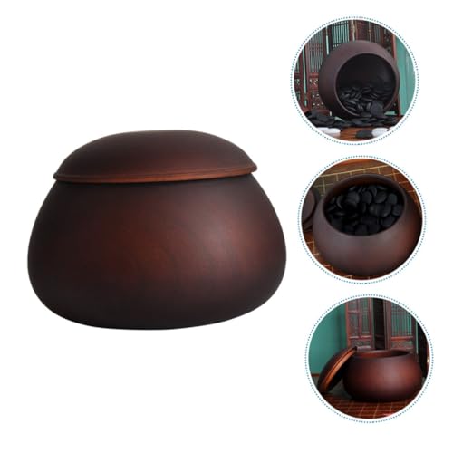Accessoire de jeu de Go : pot rangement pièces avec couvercle - 8