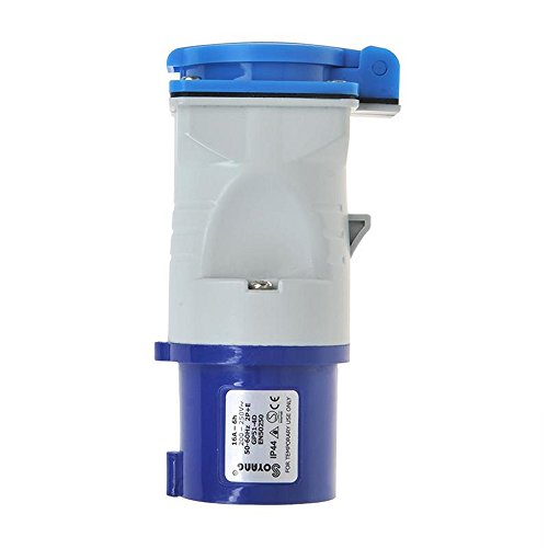 ProPlus 373519 CEE Adapter auf Schuko Steckdose 16A – Für Camping, Caravan, Wohnmobil und Boot – IP44 – Blau – Ansicht 3
