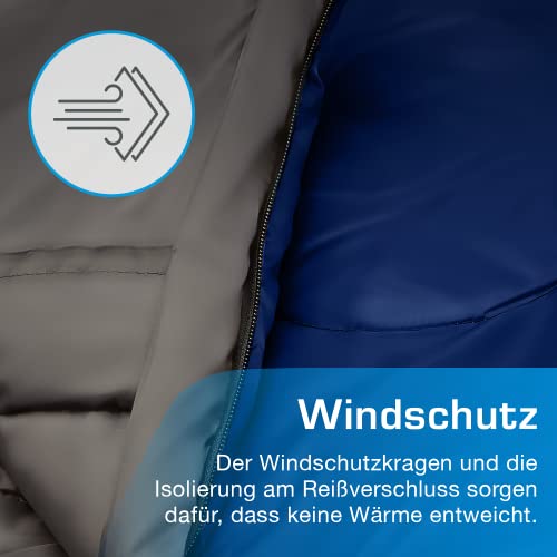 Active Era Professioneller 300 Warmer Mumienschlafsack, 300 g/m², doppellagige Füllung, 3-4 Jahreszeiten, für Camping, Wandern, Outdoor (Blau), Mumienschlafsack