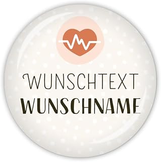 lijelove® PFLEGEHELDEN Wunschtext & Wunschname mit Herz, als Button, Magnet, Taschenspiegel oder Flaschenöffner erhältlich (Art. MD09-19)