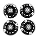 pistro 4 Pcs Wheels with Bearings for Skating Skateboard Spare Game - Black