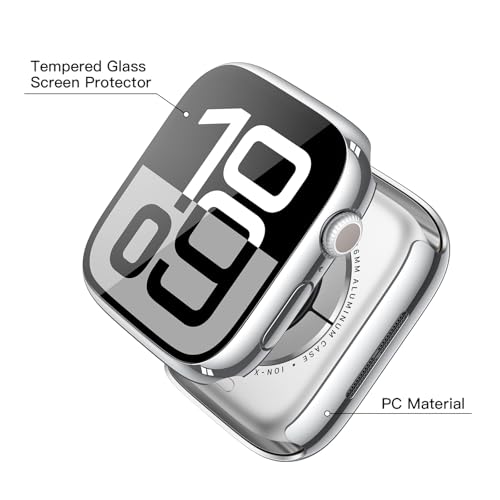 image for Misxi 2 Pack Tempered Glass Case Compatible for Apple Watch Series 11 