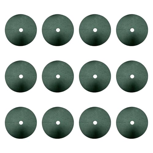 Milageto 12 Piezas Anillos de mantillo de para Control de malezas, Tela de Barrera de malezas, protección contra la raíz de la Planta en Maceta alfombras, Agujero de 32 Cm Y 4