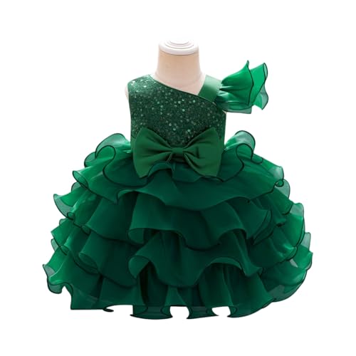 Toddler Girls' One Shoulder Ruffle Party Dress with Elegant Layered Tulle Princess Gown for Birthday Wedding Formal