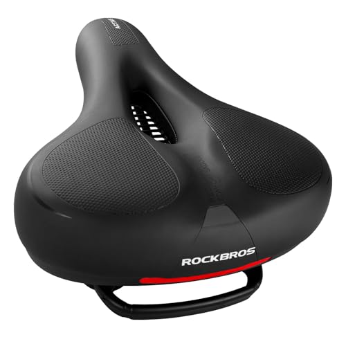 ROCKBROS Fahrradsattel Bequem Gelsattel Herren Damen Ergonomischer Breiter Fahrradsitz Weich Memory Foam MTB Rennrad 26 * 22cm Atmungsaktiv Wasserdicht,Schwarz