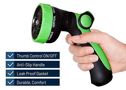 Royalhouse Garden Hose Nozzle, 8 Adjustable Spray Patterns, High-Pressure Washer Nozzle, Heavy Duty Hose Head, Watering Lawn And Garden, Washing Cars, Bathing Dogs & Cats #TOP3
