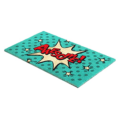 Image of Onlymat Awesome Printed Doormat - Durable, Weather Resistant, Easy to Clean Coir Doormat with Anti-Slip PVC Backing for Home Entry Indoor and Outdoor Use - 45 x 75 cm