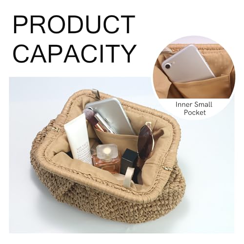 Versatile summer clutch beach elegant straw crossbody bag for women vacation essentials shoulder purse stylish wicker3