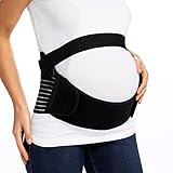 FITTOO Cinturón Embarazada Ajustable Banda de Maternidad Apoyo Faja de Premamá Transpirable para Espalda Pelvis Abdominals Mujeres (Negro, XL)