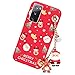 Vauki Coque Noël Rouge pour Samsung Galaxy S20 FE/S20 Lite 4/5G 6.5" Etui Mignon Motif 3D Animé Christmas Cadeau Housse Silicone Souple Antichoc Case avec Chaîne Téléphone, Wapiti Père Noël