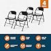 OEF Furnishings OEF900 Series Premium Lightweight All-Steel Folding Chairs (4-Pack, Black)