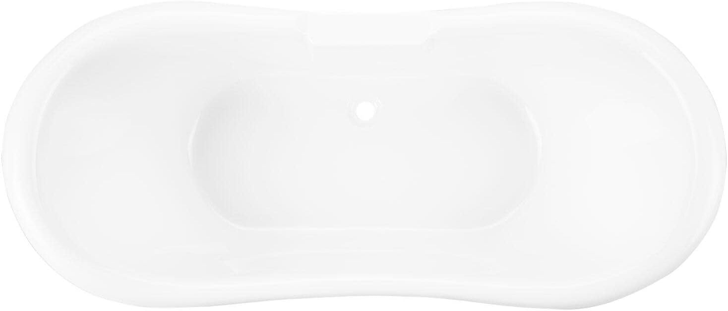 Signature Hardware 474326 Rosalind 69" Acrylic Soaking Pedestal Freestanding Tub with Integrated Drain and Overflow and Tap Deck