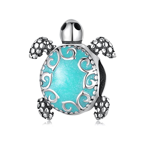 Charm con ciondolo a forma di tartaruga per bracciale Pandora - Perlina con ciondolo a forma di tartaruga longevità in argento sterling 925