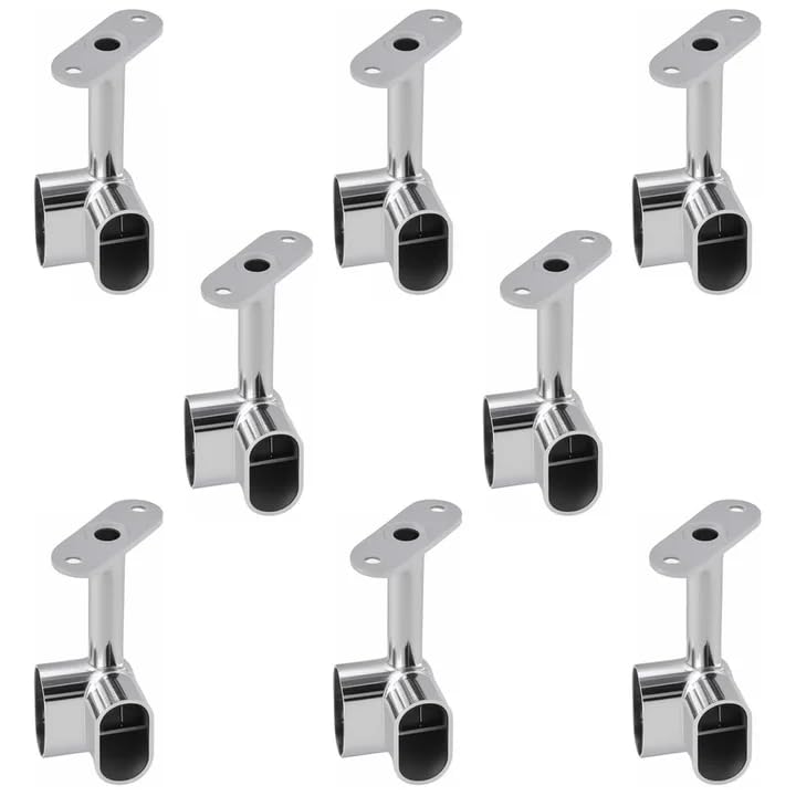 INCREWAY 8 Pcs Corner Closet Rod Support Bracket 90 ° Heavy Duty Wardrobe Accessories Clothes Rail Flange Seat for Cabinet Wardrobe in Bedroom Bathroom, Silvery