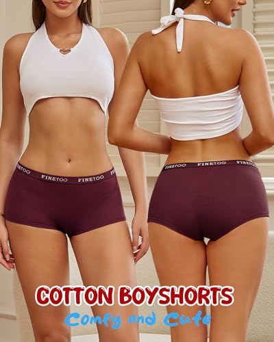 Image of Cotton Boyshort Underwear for Women Boxer Briefs Ladies BoyShorts Panties