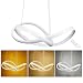 ELINKUME LED Pendant Light Dimmable, 45W Acrylic Ceiling Light, Modern Chic Chandelier Hanging Light with Remote Control for Bedroom, Living Room, Dining Room