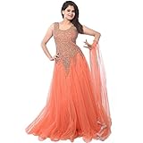 Women's Anarkali Salwar Kameez Designer Indian Dress Bollywood Ethnic Party Orange