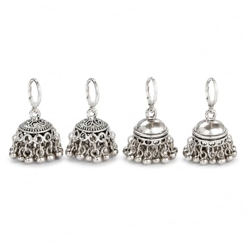 Oxidized Silver Jhumka Earrings Combo for Women & Girls | Traditi...