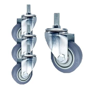 Whalebee Threaded Stem Caster M14 M16 M20 Swivel Stem Casters Wheels 3" 4" 5" Silent