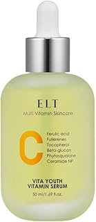 ELT Vita Youth Vitamin C Face Serum 1.69fl.oz.(50ml) | Skin Brightening | Ferulic Acid | Beta-Glucan| Anti-Aging | Dark Spot Remover | Korean Skincare (Pack of 1)