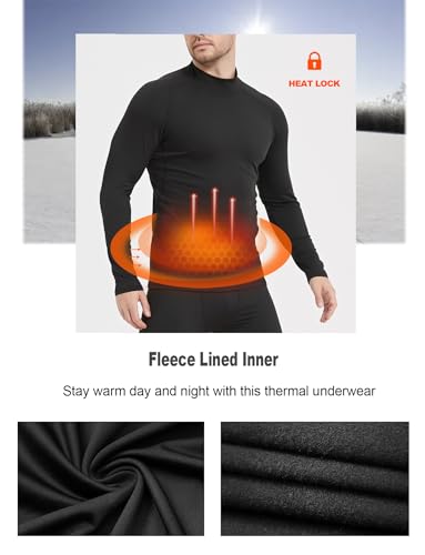 5 Pack Thermal Compression Shirts for Men Mock Turtleneck Long Sleeve Running Undershirt Base Layer Tops for Winter2