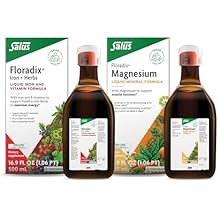 Floradix by Salus Magnesium 16.9 oz & Iron & Herbs 16.9 oz Bundle - Magnesium for Bone Support, Digestive Health & More* - Iron Supplement for Healthy Energy Support*