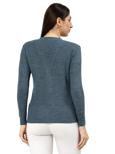 Image of Kalt Women Full Sleeves V-Neck Design Acrylic Cardigan Sweater