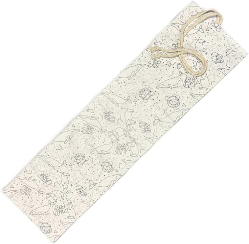 Image of Canvas Pencil Wrap Case, 48 Holes Colored Pencil Roll Holder Storage Pouch for Office (48 Holes, White)