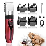 【2026新登場&動物医師監修】犬 バリカン 犬・猫兼用 全身＆部分カット対応 足裏 耳裏 顔周り お尻周り ペット用 猫用 犬用バリカン 小型犬・中型犬・大型犬 猫用 小動物に対応 軽量・低騒音・低振動·コードレス 人間工学考慮 USB-C急速充電 初心者に優しい 日本語の説明書付き (レッド)