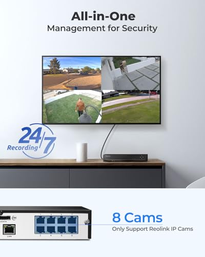 Image of REOLINK 8CH Network Video Recorder for Home Security Camera System, Only Work with 16MP /12MP /4K /8MP /5MP /4MP REOLINK PoE IP Camera, 24 /7 Recording to Pre-Installed 2TB Hard Drive, RLN8-410