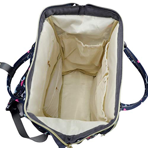 Image of Smart and Fashionable Diaper Bag /Mother Bag /Diaper Backpack for travel (Printed Navy Blue) Prints and Colours May Vary