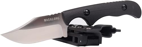 MASALONG kni232 EDC 9Cr14MOV - Cuchillo de acero inoxidable duro para acampar (cuchillo de carnicero B)