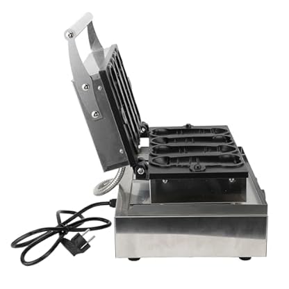 1550 W Antihaft-Waffeleisen für den Gewerblichen Gebrauch, Doppelseitige Corn-Dog-Heizmaschine, Macht Seltsam Geformte Waffeln, für Party-Frühstückssandwich (EU-Stecker 220 V)